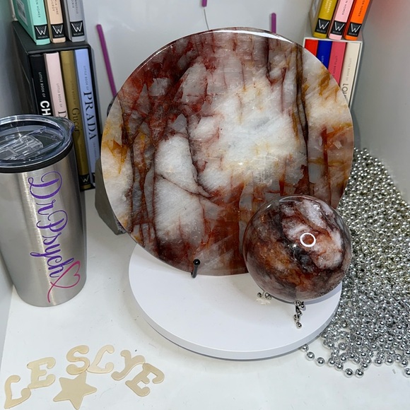 Hematoid (Fire) Quartz Large Sphere - 001 91MM 1090g - FIREQTZSPHERE001 - Picture 3 of 7